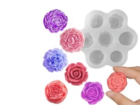 Molde silicona blanca 7 flores